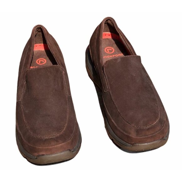 Rockport Loafers Mens 10 Brown Suede Slip Ons EUR 42 Shoes APW2060DM Flats Comfo - Picture 8 of 10
